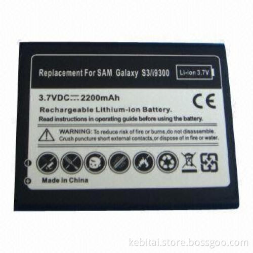 2,100mAh High Capacity Mobile Phone Battery for Samsung Galaxy S3 with HD Battery Cell